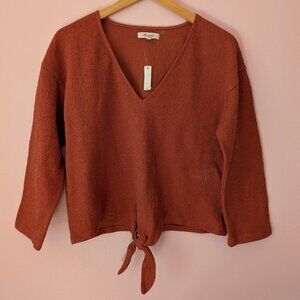 NWT Madewell Tie-Front Texture & Thread Top Size Medium